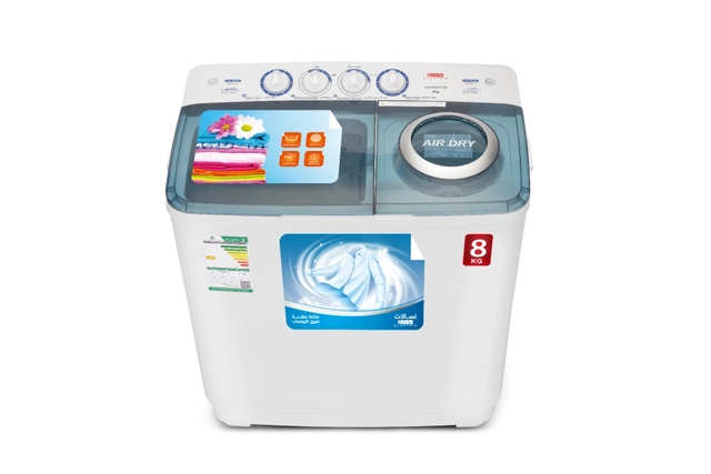 غسالة هام 8 كيلو حوضين – أبيض | HAAM MODEL NO: HWM8000-21N - Image 3